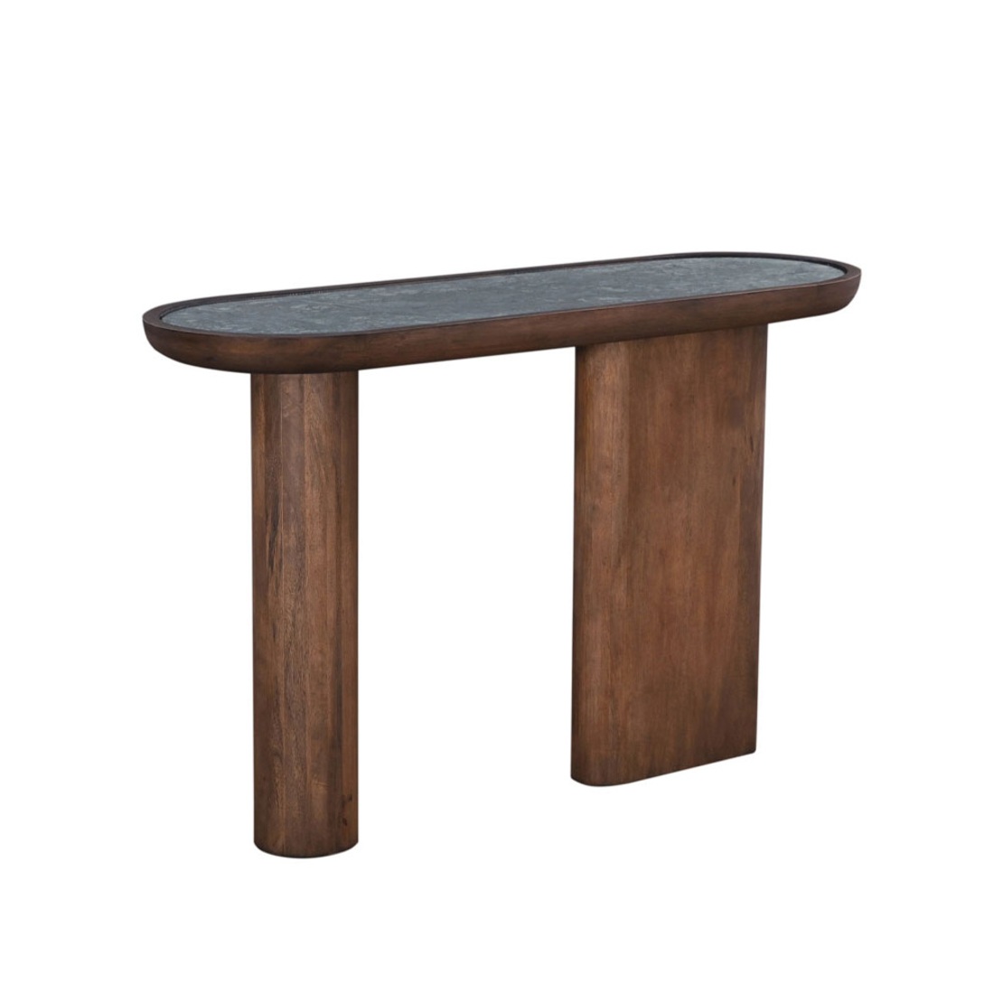 SAVY CONSOLE WOOD MANGO WALNUT GREEN STONE 120x40x