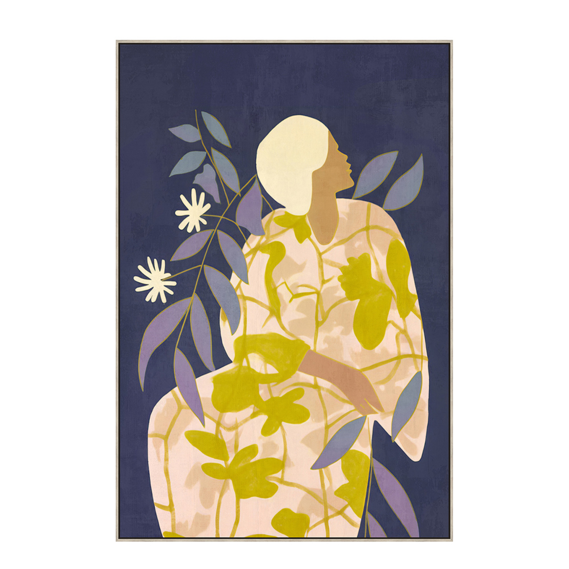 FLOWER LADY 3 PAINTING CANVAS MULTICOLOR WOOD FRAM