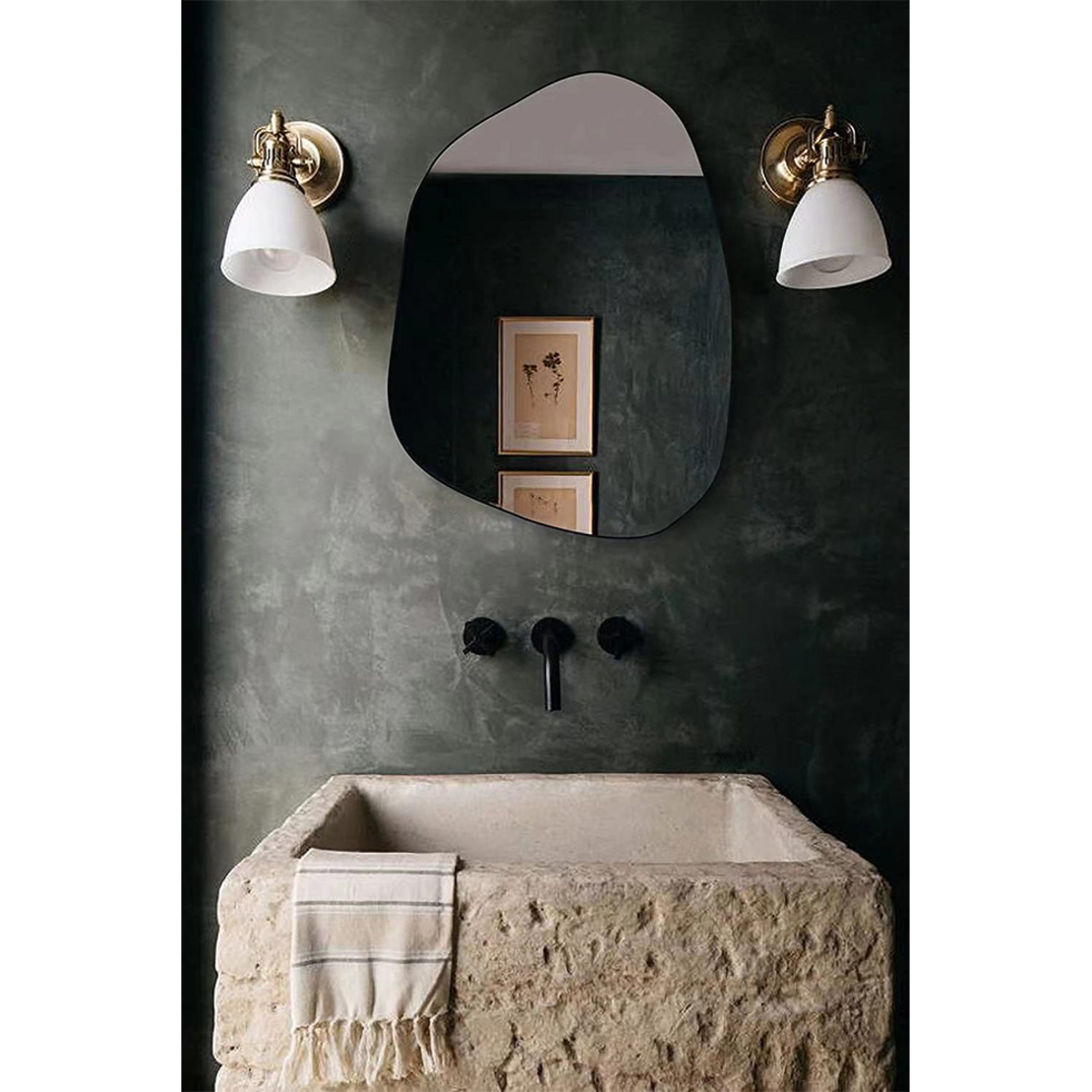 VOTSALO MIRROR ALUMINIUM BLACK 80xH50cm E1 PRC