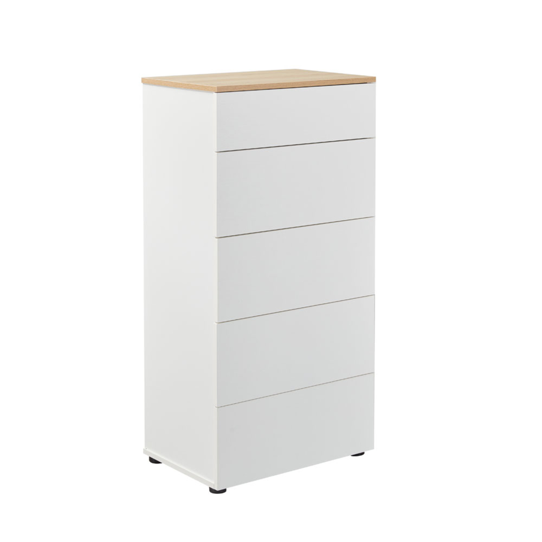 LUCIDO PEDESTAL 5DRAWERS MELAMINE WHITE OAK NATURAL E1 PRC