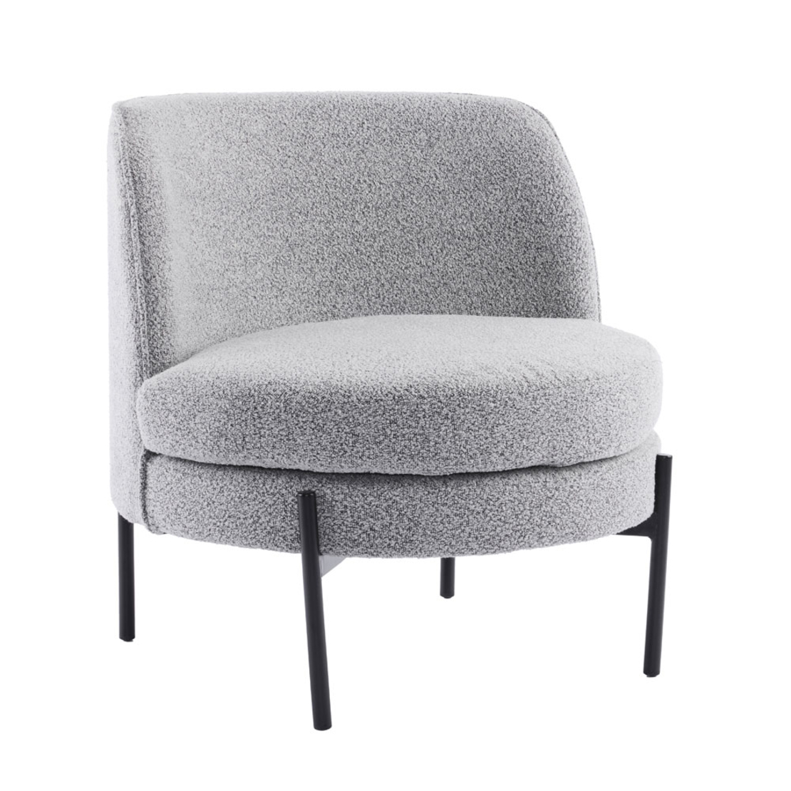 CESTA ARMCHAIR FABRIC GREY METAL BLACK PRC