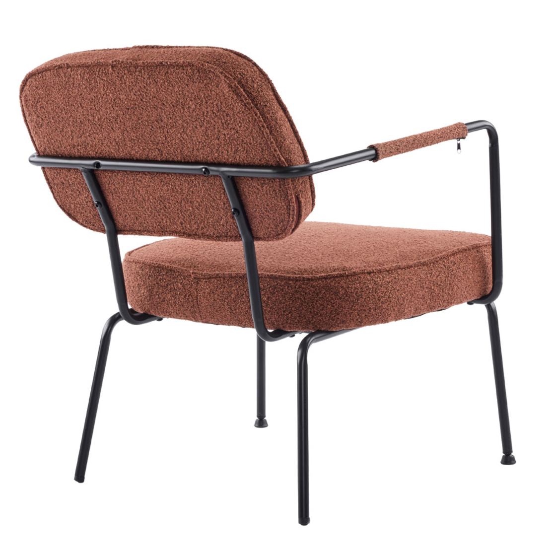 PRISLEY ARMCHAIR FABRIC TERRACOTTA METAL BLACK PRC