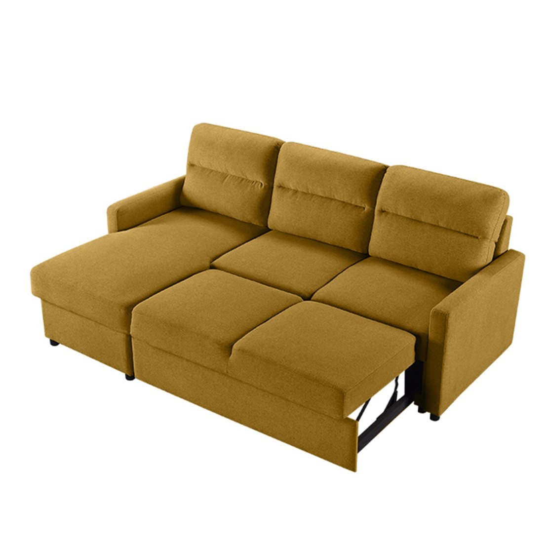 TUCAN SOFA BED REVERSABLE CORNER FABRIC MUSTARD E1 PRC