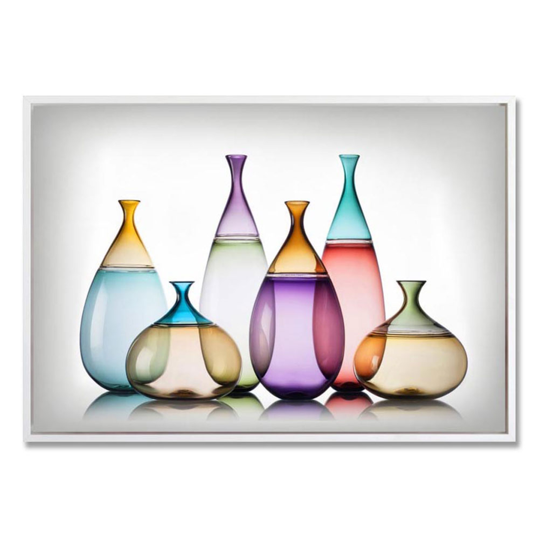 BOTLI 2 PAINTING CANVAS MULTICOLOR WOOD FRAME WHIT