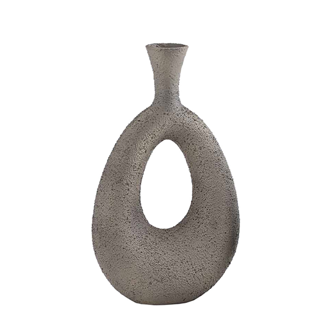 GRIZIO VASE ALUMINIUM MUD 22x9xH40cm IN