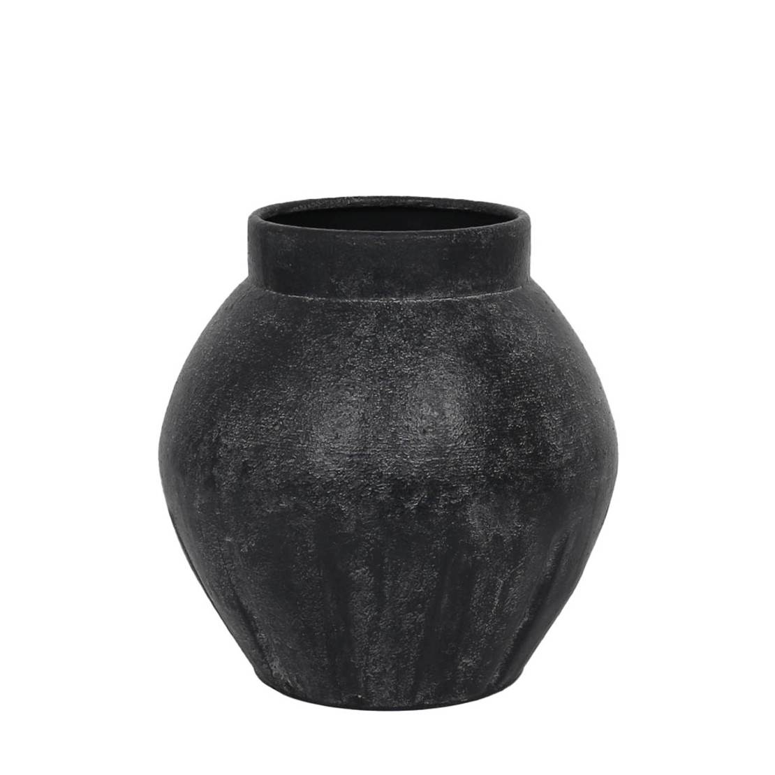 LAVA VASE METAL BLACK 30x30xH30cm PRC