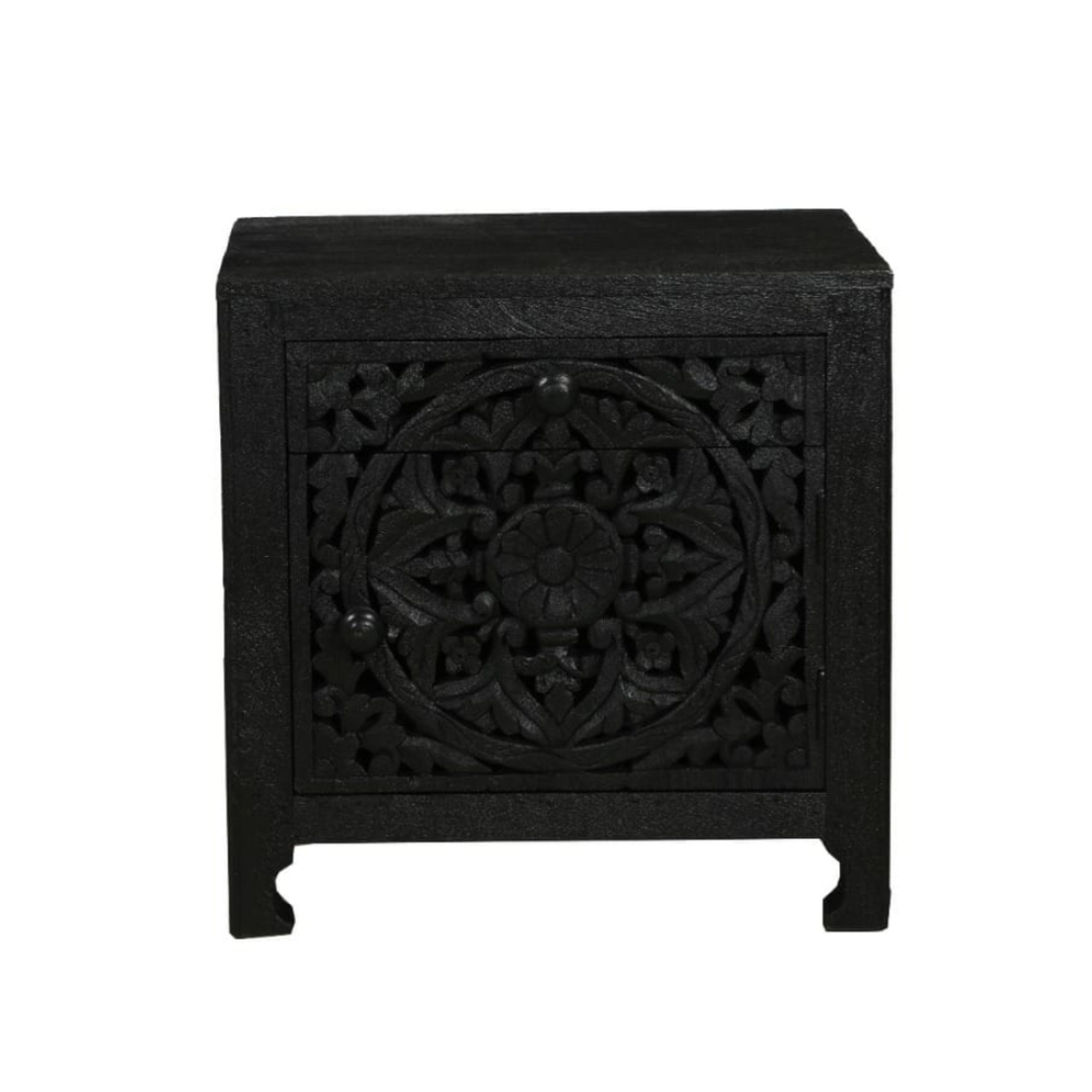 VOLCANO NIGHTSTAND 1DOOR 1DRAWER WOOD MANGO BLACK IN