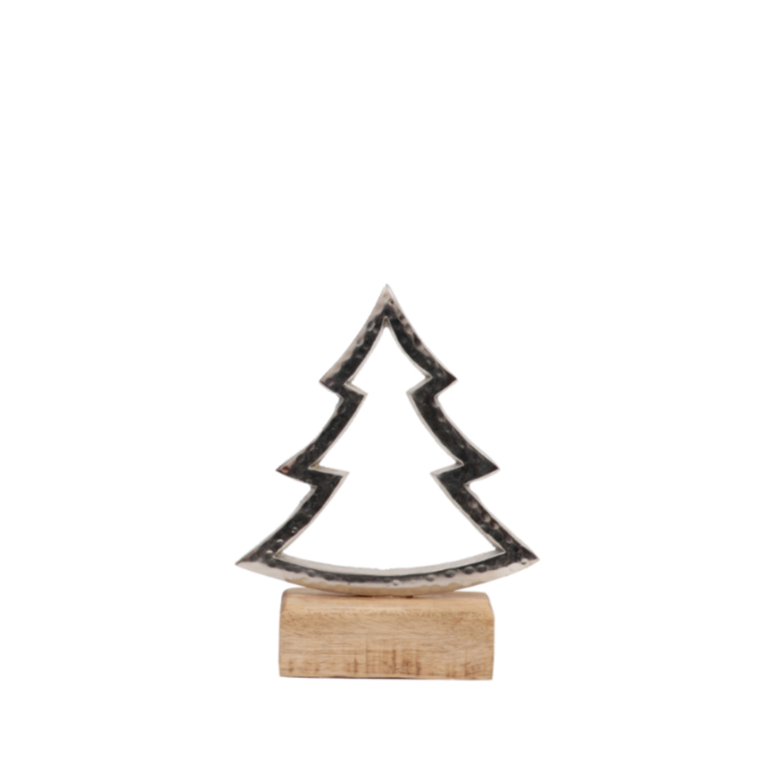 XMAS EIRA TREE ALUMINIUM WOOD MANGO SILVER NATURAL
