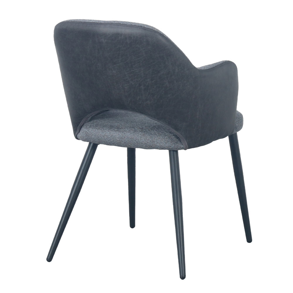 ASCOT CHAIR EASY CLEAN FABRIC GREY DARK METAL BLACK E1 PRC