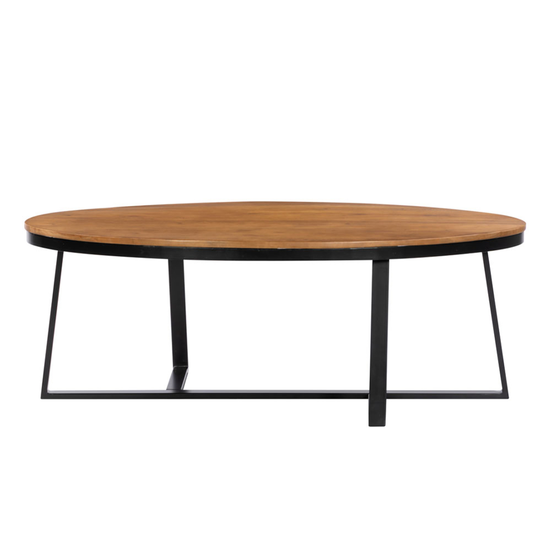 OVO COFFEE TABLE WOOD ACACIA WALNUT METAL BLACK 121x71xH44cm IN