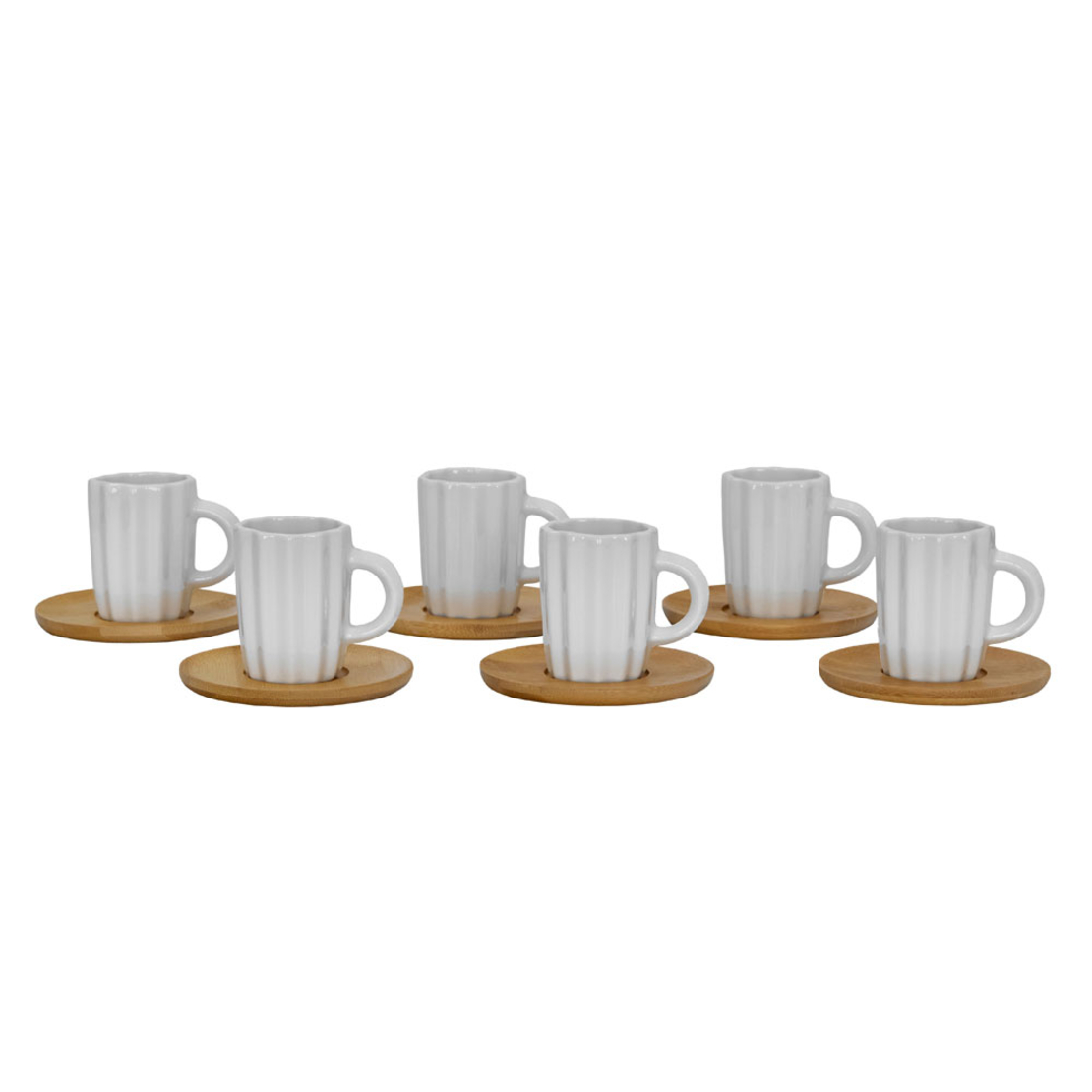 CACTUS MUG ESPRESSO SET 6 PCS PORC BAMBOO W