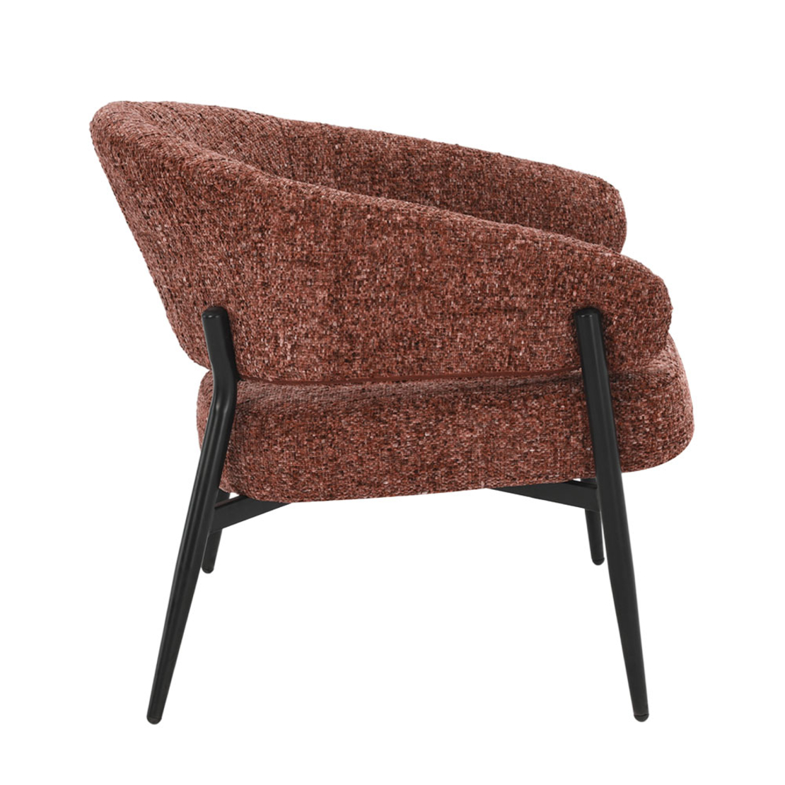 MORITZ ARMCHAIR FABRIC TERRACOTTA METAL BLACK E1 PR