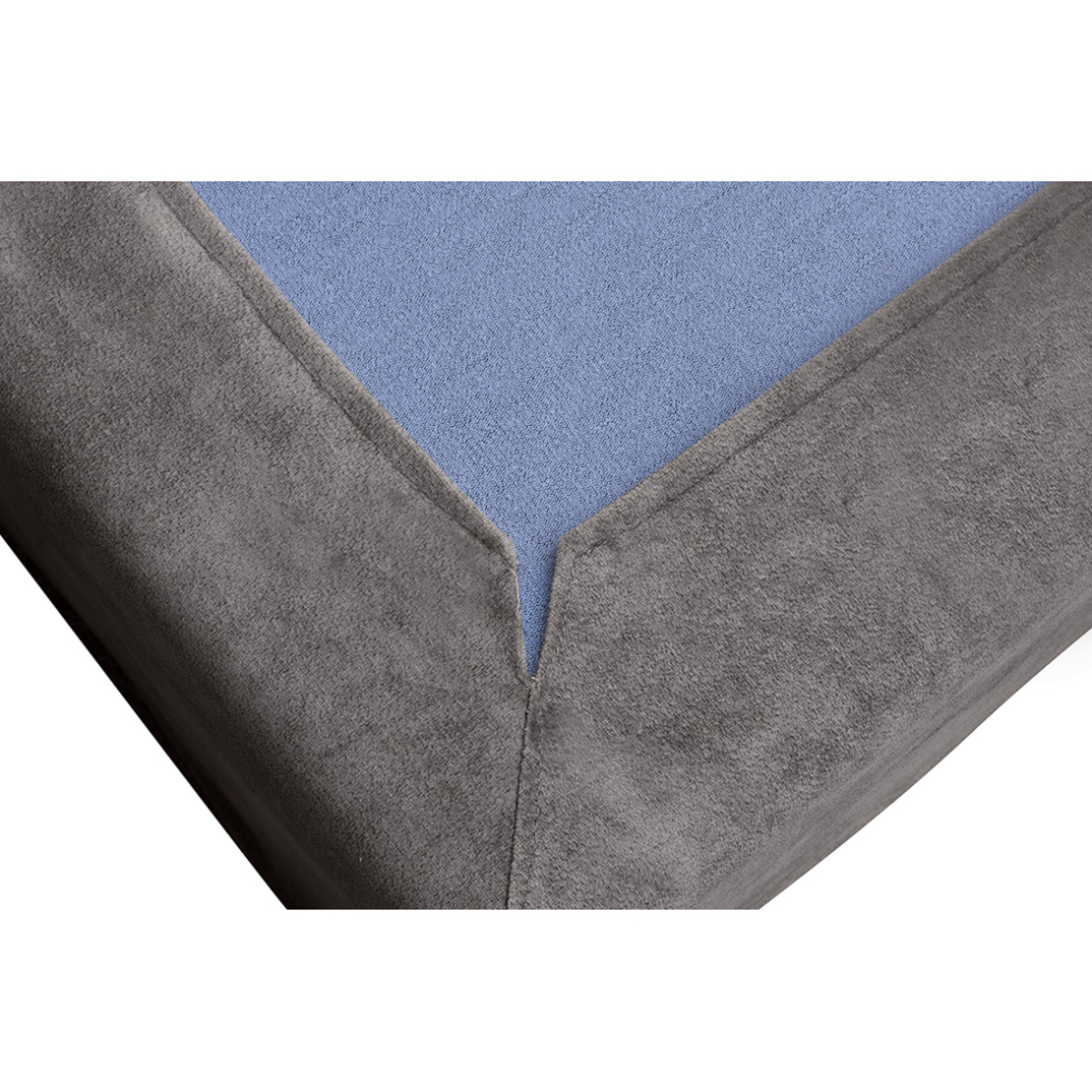 DOMUS HEADBOARD AND BASE FABRIC SOLID WOOD PINE SILVER GREY CHIPBOARD E1 GR