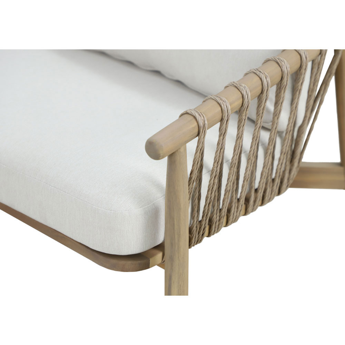 CORDA LOUNGE SET 1+2+1 WOOD ACACIA NATURAL WHITE V