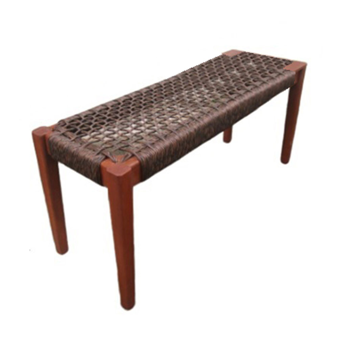 MESH BENCH HIGH DENSITY POLYETHYLENE BROWN ANTIQUE WALNUT 110x35xH40cm VN