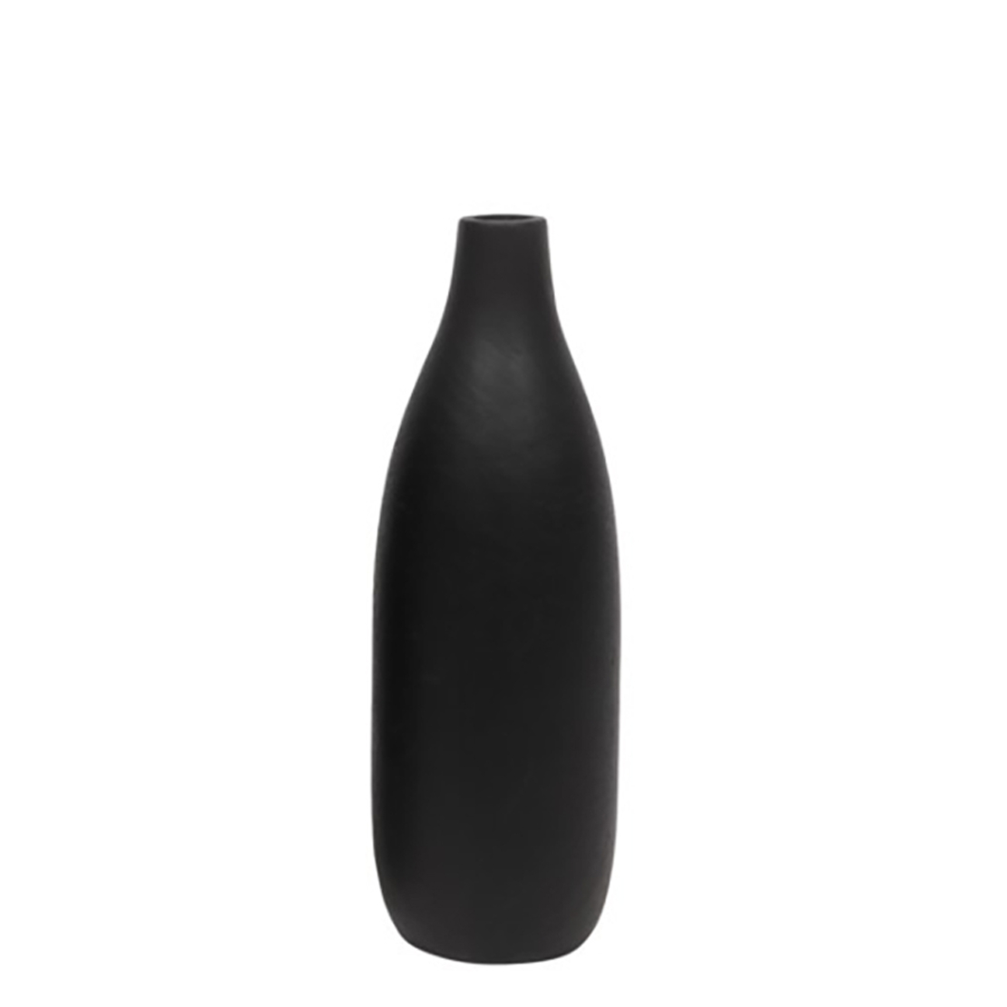 SOLET VASE WOOD BLACK D10xH36cm IN