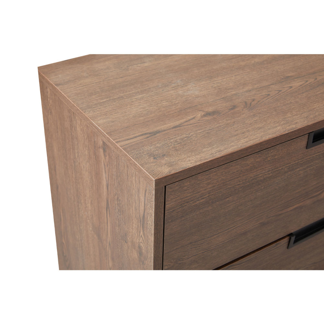 NUEZ PEDESTAL 6DRAWERS MELAMINE WALNUT METAL BLACK