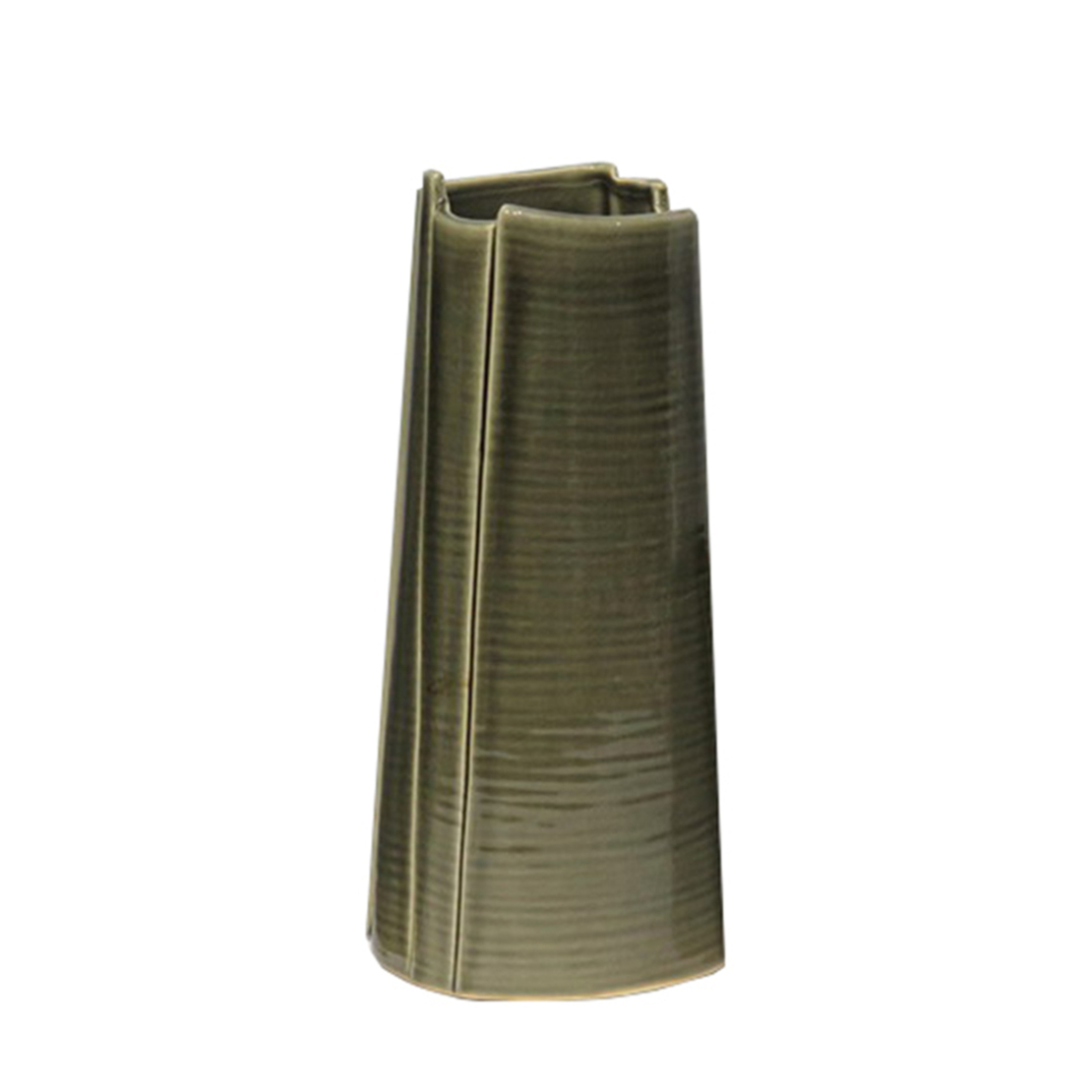 JUNGLE VASE CERAMIC GREEN 14x12,5xH32,3cm PRC