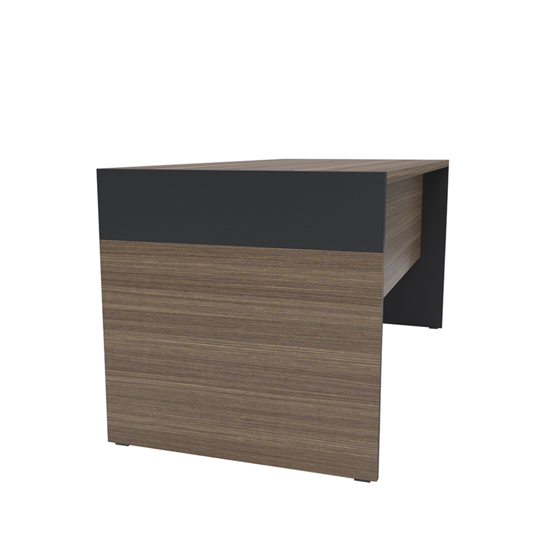 ANGLE DESK MELAMINE WALNUT BLACK 160x75xH75cm E1 PRC