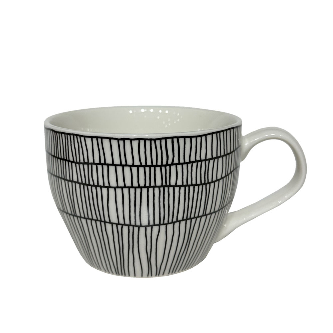 SERAX C MUG NEW BONE CHINA WHITE BLACK D11xH8cm PR