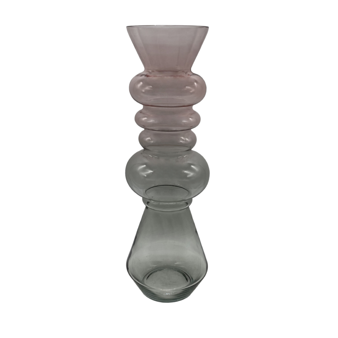 FORME VASE GLASS PINK GREEN D13,5xH46cm PRC