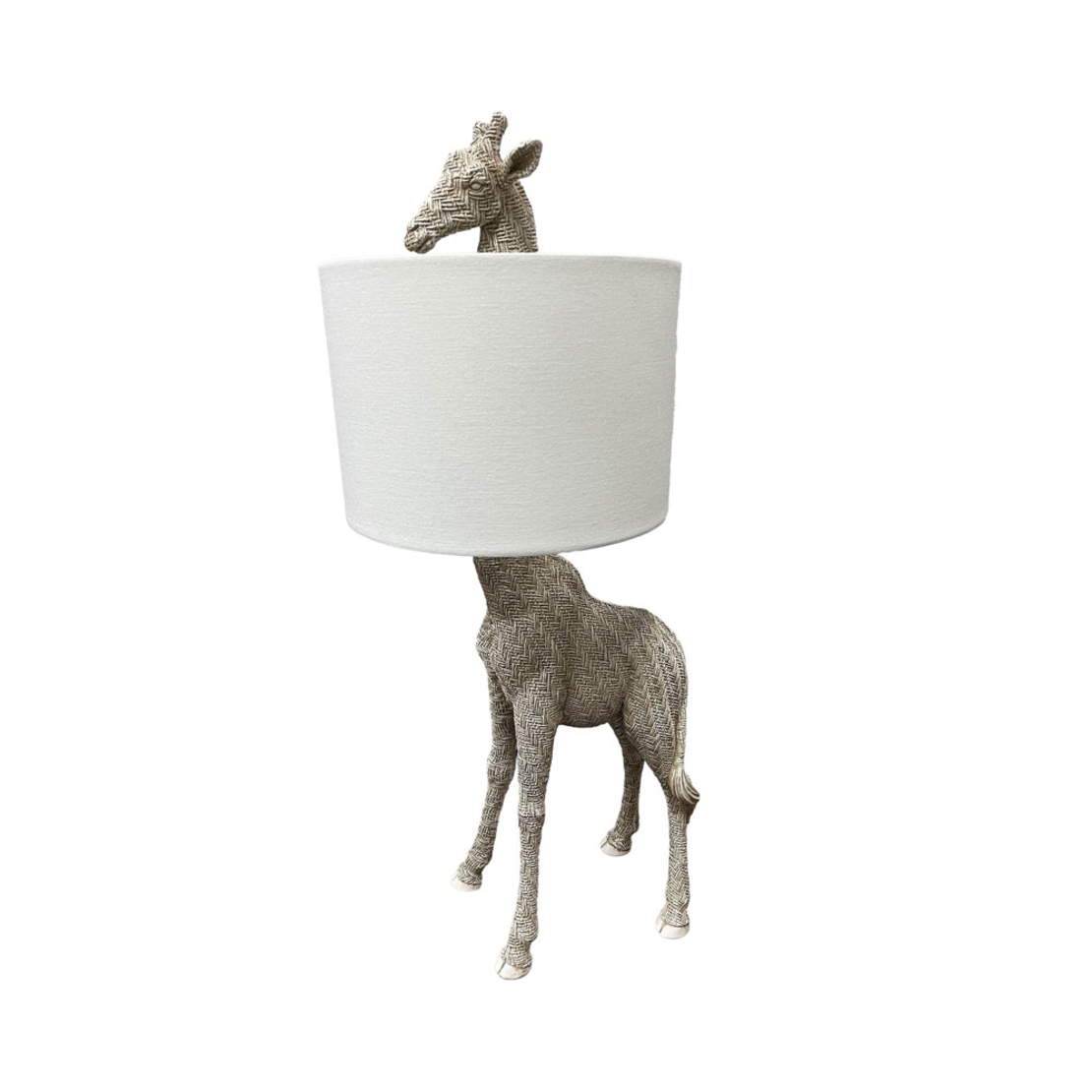 GIRAFFA LAMP TABLE 30x26x68 POLYRESIN NATURAL FABRIC