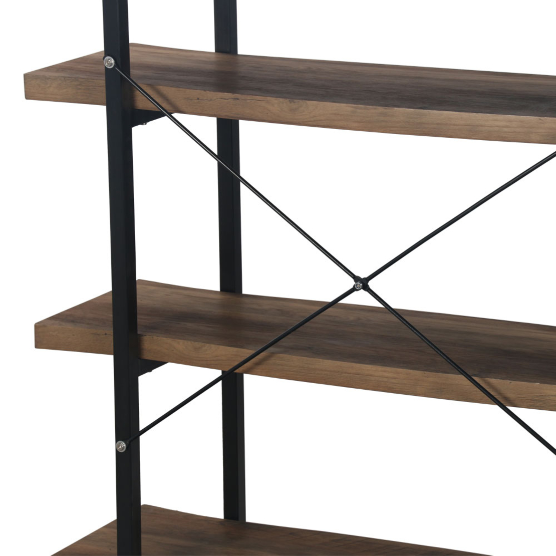BRICK-URBAN BOOKCASE CHIPBOARD WITH MELAMINE CARTA WALNUT METAL BLACK 105x32xH140cm E1 PRC