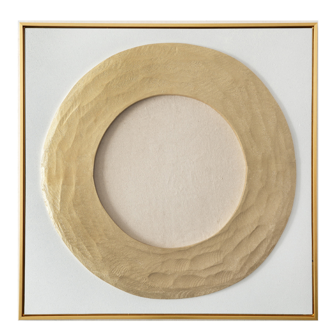AMBITIUS 2 PAINTING CANVAS GOLD WHITE WOOD FRAME G
