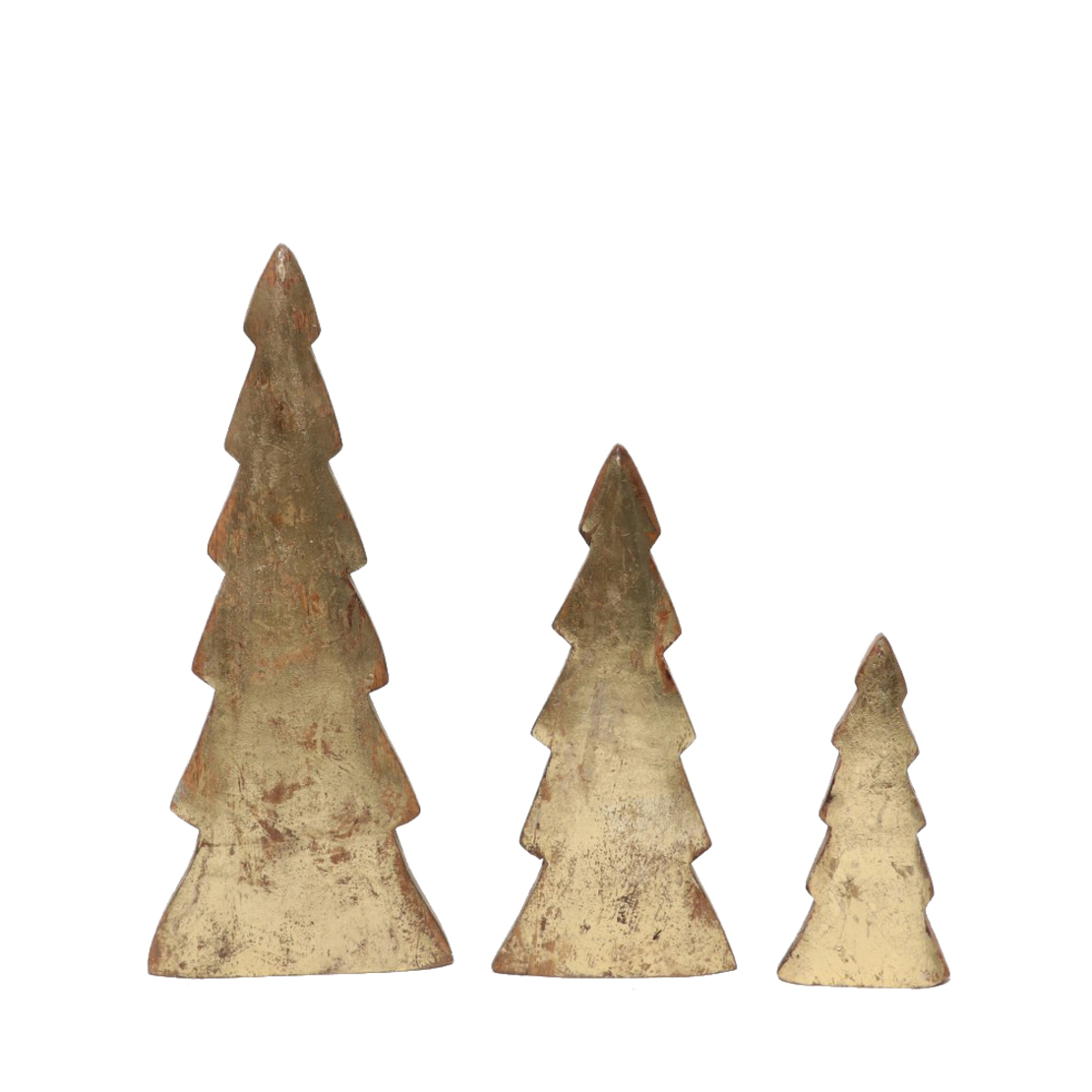XMAS ADVENT TREE WOOD MANGO GOLD 17x3xH40cm IN