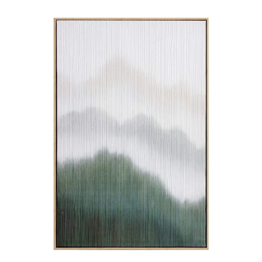 LOST IN NATURE PAINTING DECORATIVE 60x90x5 CANVAS WHITE GREEN WOOD NATURAL