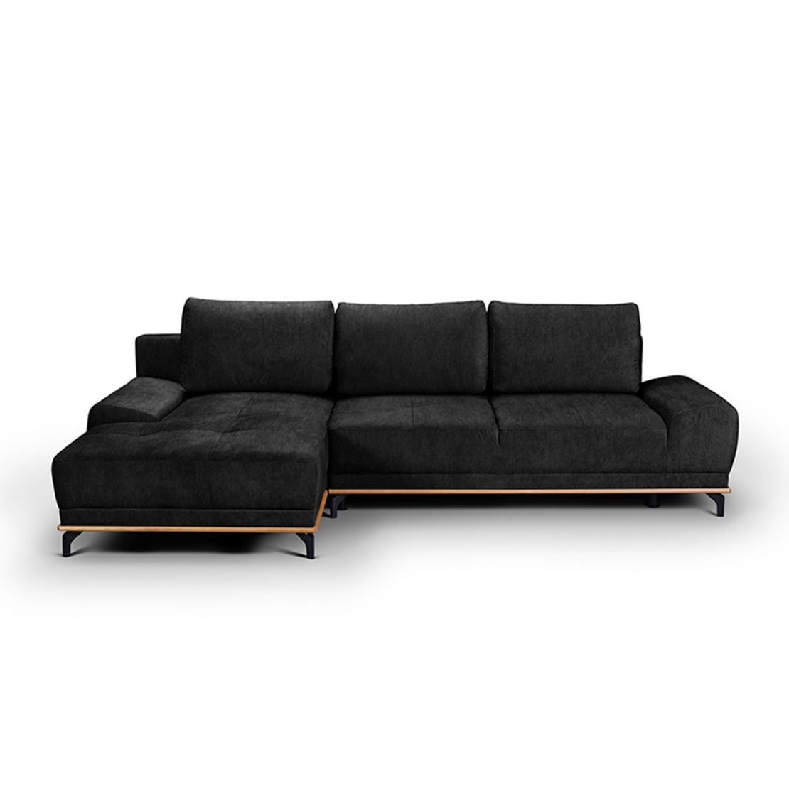 NATURA SOFA BED CORNER LEFT EASY CLEAN FABRIC ANTHRACITE E1 EU
