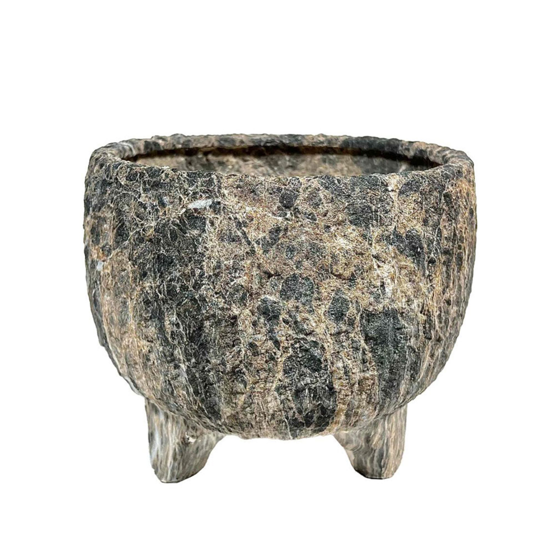 ROCKY PLANTER 27x27x23 CERAMIC ANTRACITE BEIGE