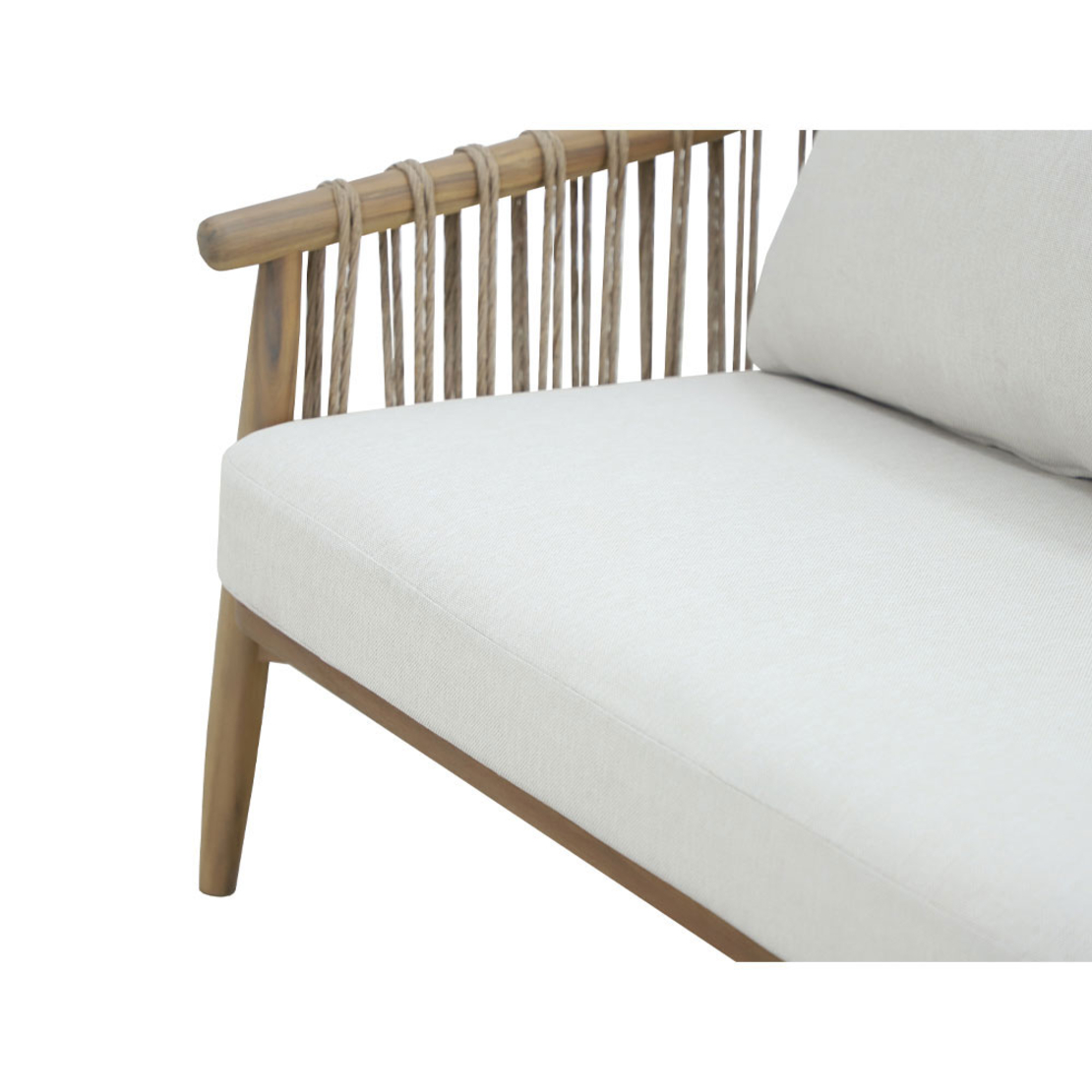 CORDA LOUNGE SET 1+2+1 WOOD ACACIA NATURAL WHITE V