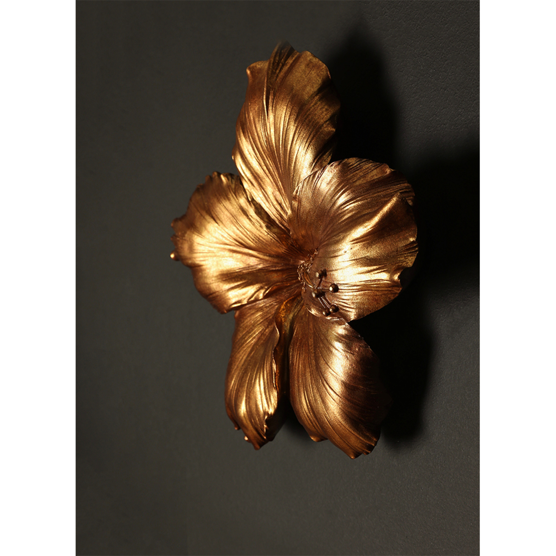 IBISCUS DECO WALL POLYRESIN GOLD 27x6xH26cm PRC