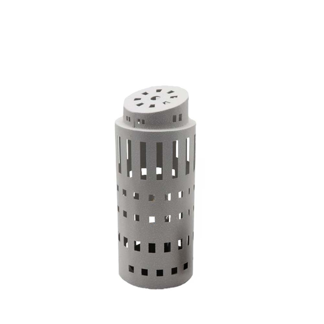 PIZA LANTERN FOR CANDLE 10.3x10.3x25 METAL WHITE GLASS