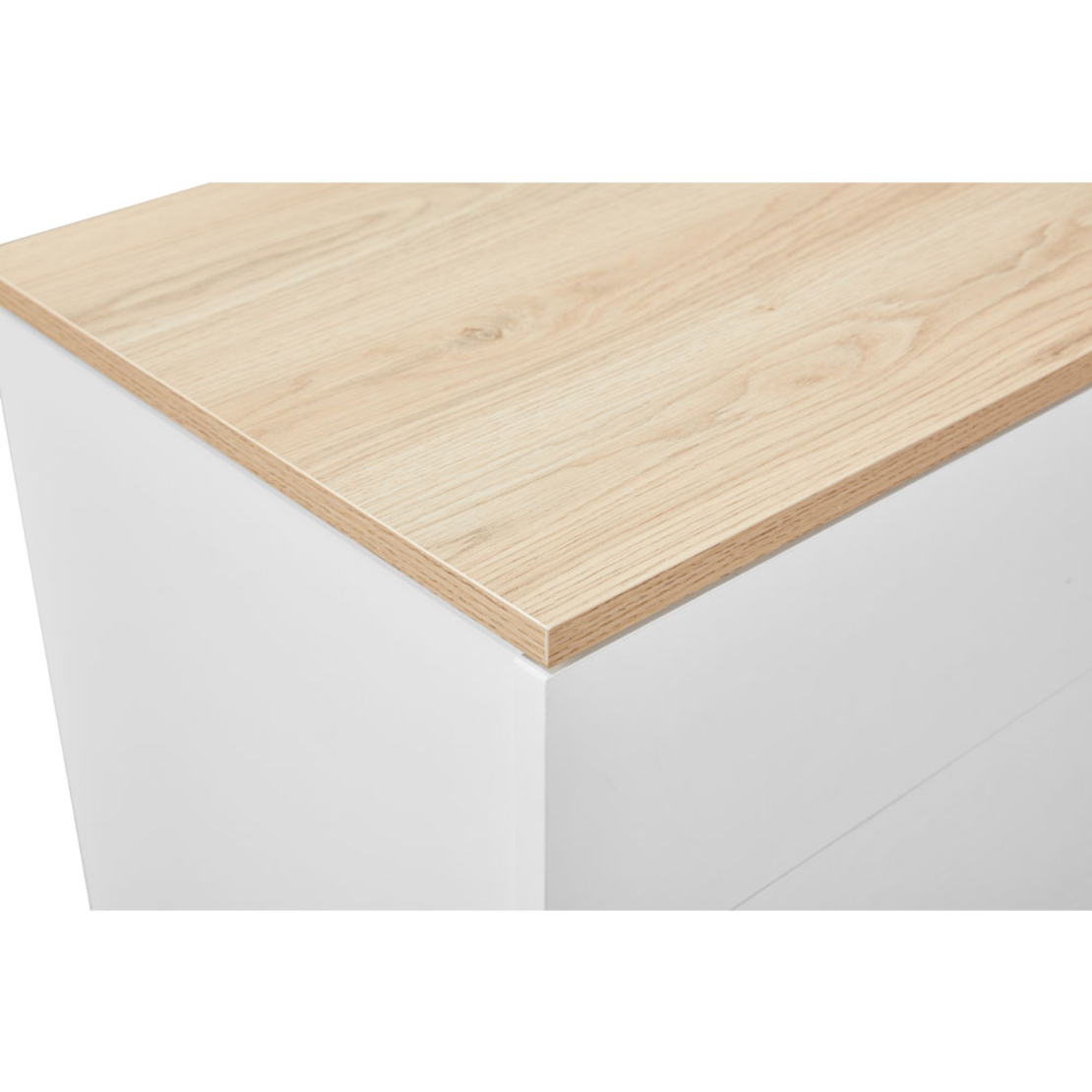 LUCIDO NIGHTSTAND 2DRAWERS MELAMINE WHITE OAK NATURAL E1 PRC