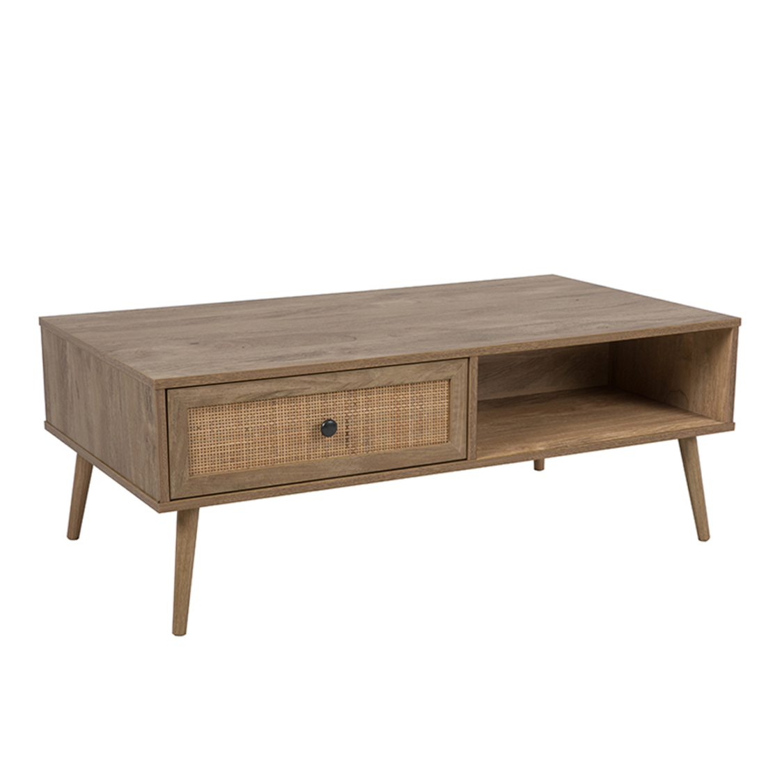 AMMOS COFFEE TABLE 1DRAWER CHIPBOARD WITH MELAMINE CARTA NATURAL WITH RATTAN 110x59xH41,4cm E1 PRC
