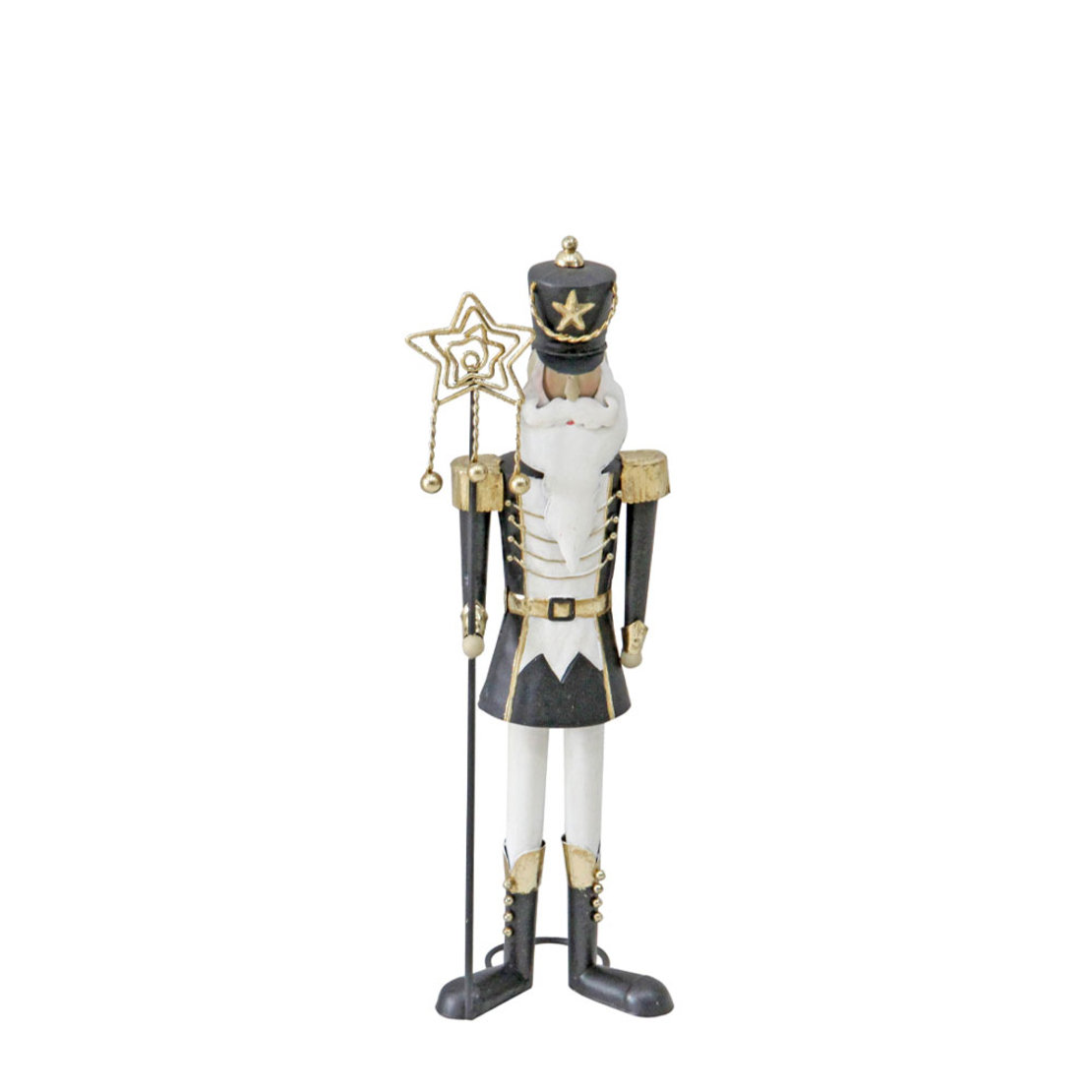 XMAS KLAUS A FIGURE METAL WHITE GREY 13x10xΗ38cm P