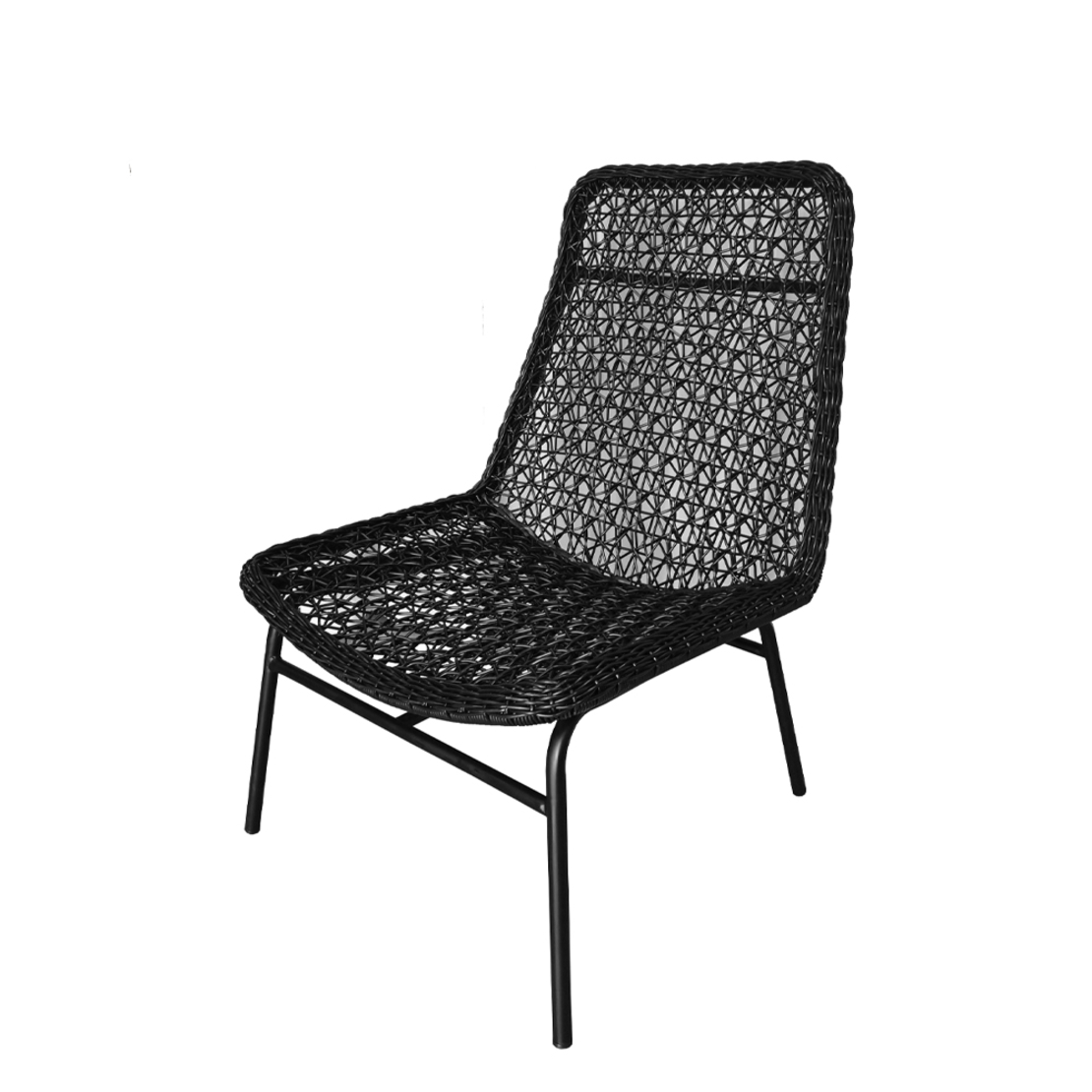 TUNISIA ARMCHAIR PE WOVEN BLACK BLACK 67x77xH96cm PRC