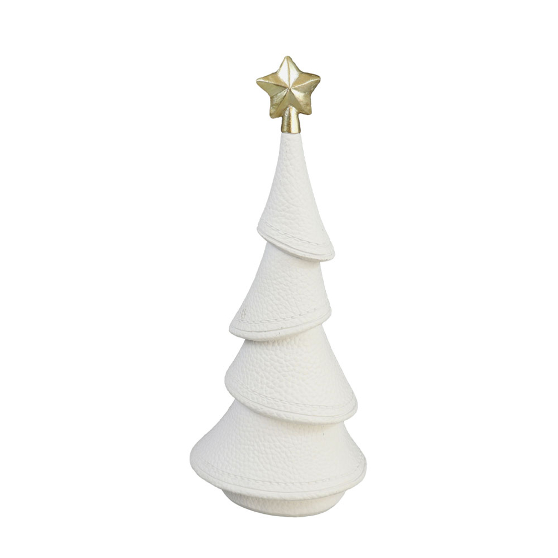XMAS DREAM.II CHRISTMAS DECORATION TREE 10.5x8.5x24.5 POLYRESIN WHITE GOLD