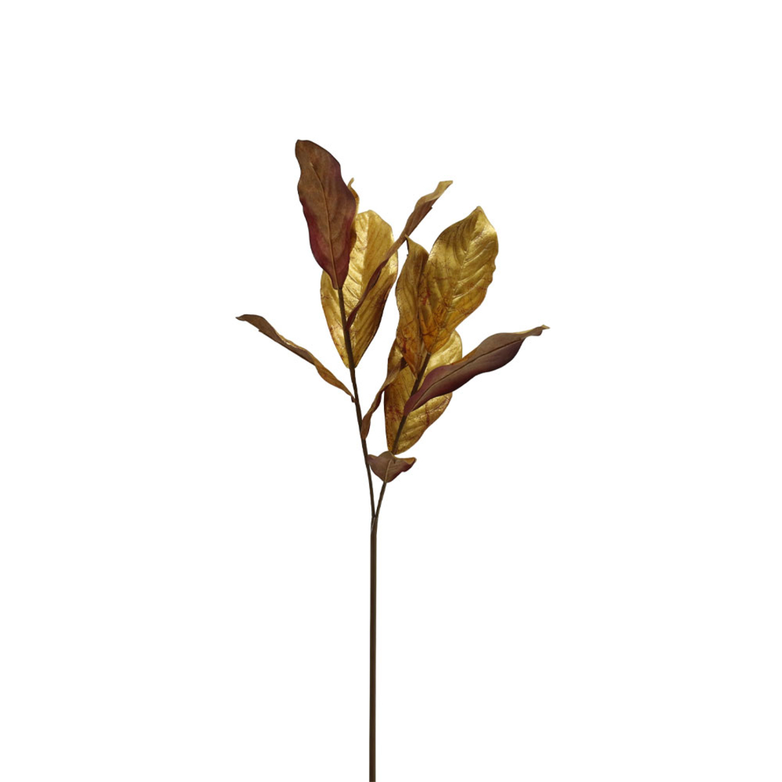 MAGNOLIA LEAVES ARTIFICIAL LEAF GOLD BORDEAUX H78c