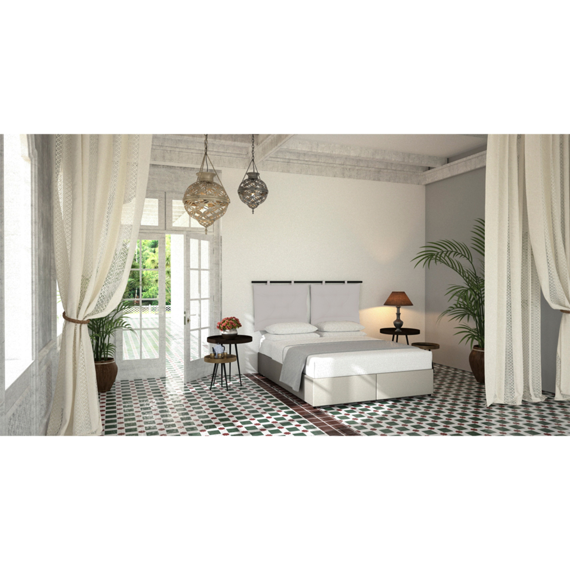 INTERNO BEDBASE WITH STORAGE 160x200cm FABRIC OFF