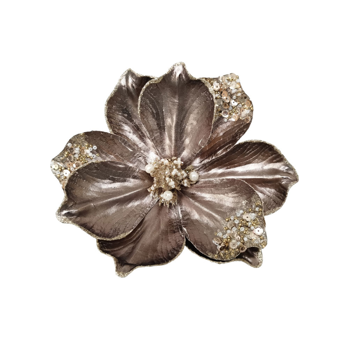 XMAS BROCADE FLOWER 6 FLOWER MUSHROOM PRC