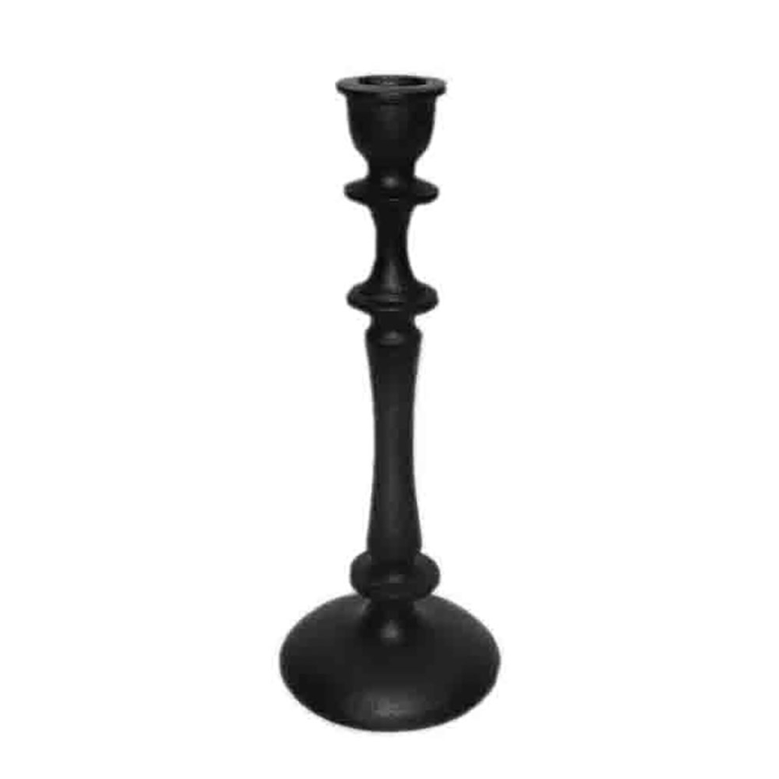 TUNN CANDLE HOLDER ALUMINIUM BLACK D9,5xH24cm IN