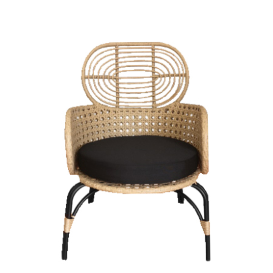 LOOM ARMCHAIR PE WOVEN NATURAL BLACK 65x69xH94cm PRC