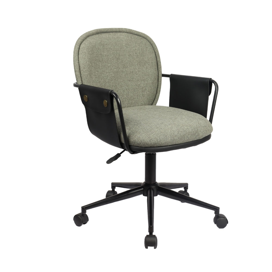 POST CHAIR DESK FABRIC OLIVE GREEN METAL BLACK MET
