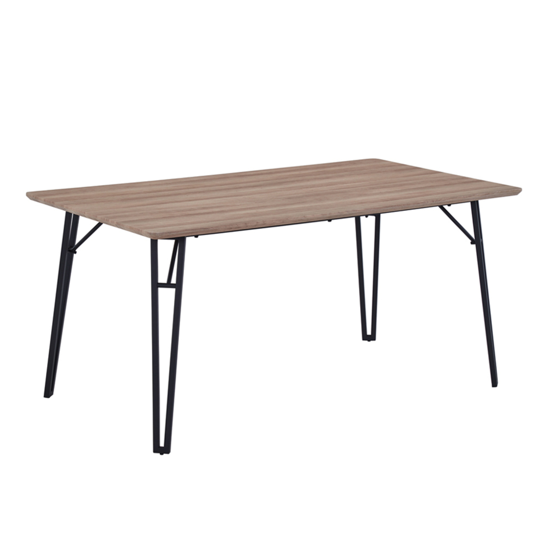 KAISER TABLE METAL OAK LIGHT MDF WITH PAPER VENEER BLACK E1 PRC
