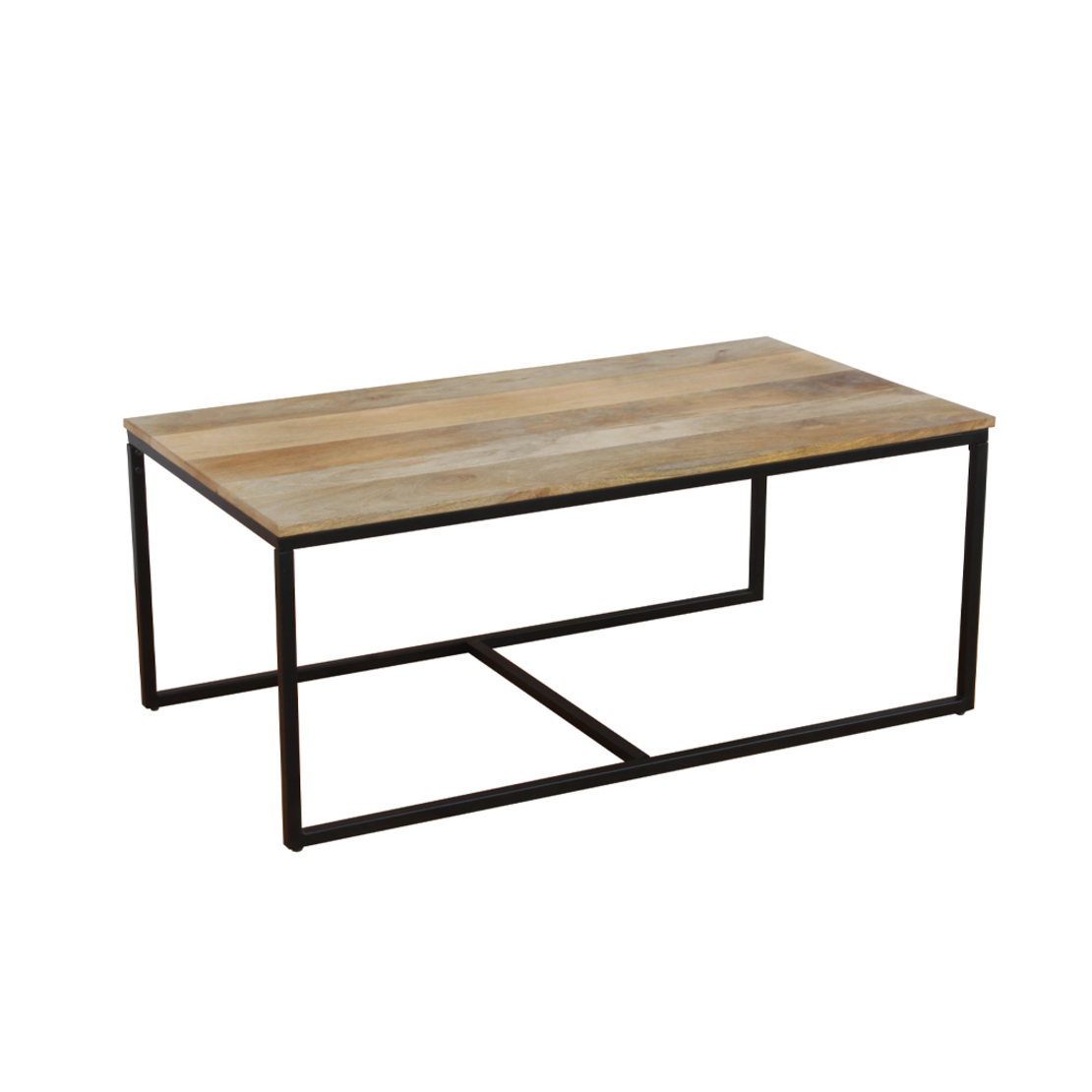 QUADRO COFFEE TABLE SET 3PCS WOOD MANGO NATURAL METAL BLACK 110x60xH45cm IN
