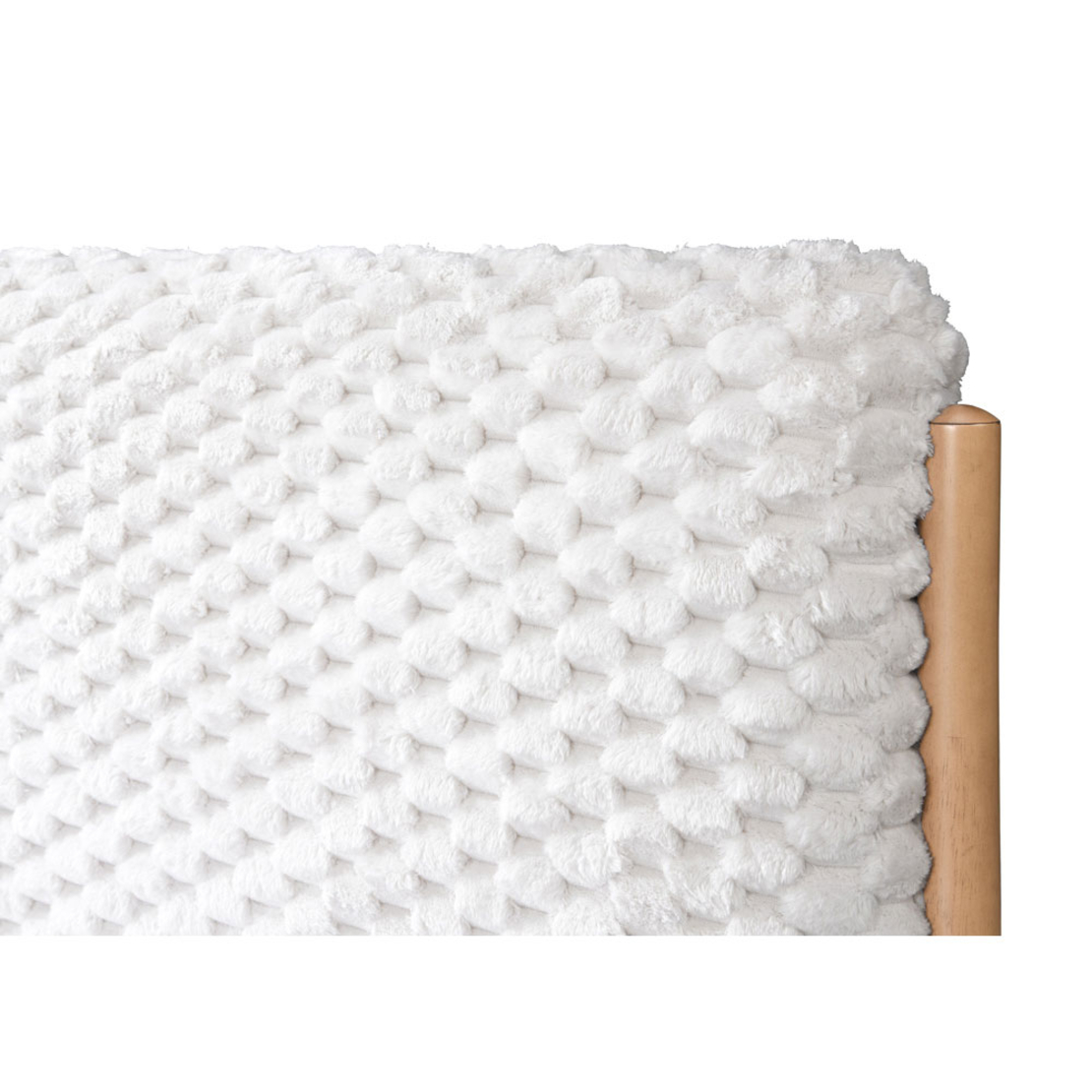 LORDY BED (FOR MATTRESS 160x196cm) FABRIC CREAM FABRIC WALNUT LIGHT MY