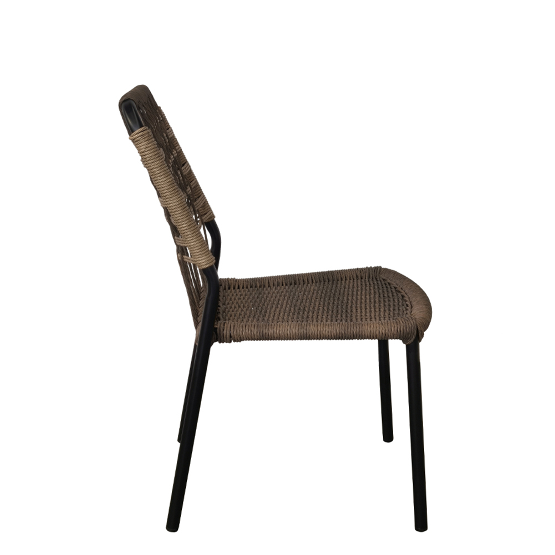 PANAMA CHAIR PE TWISTED WOVEN BROWN NATURAL BLACK 45x58xH83cm PRC